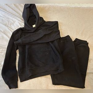 Aritzia Classic Black Hoodie and Joggers Set